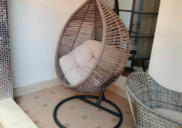Rattan Hanging Egg Chair with Stand – Comfortable Outdoor Swing Seat