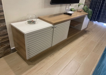 Modern Wooden And White TV Stand